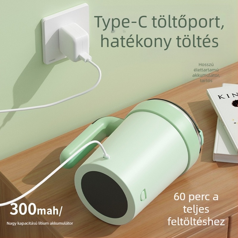 Új Wenxian automata keverőpohár, turmix kávéspohár, tejporpohár, levehető mágneses talppal, lapos aljú pohárhoz illeszkedik