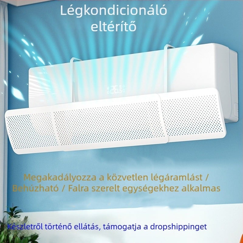 Légkondicionáló szélvédő, közvetlen fújás elleni védelem, telepítésmentes légkondicionáló levegő kimeneti terelőlemez, szélterelő, falra szerelhető univerzális terelőlemez nagykereskedelem