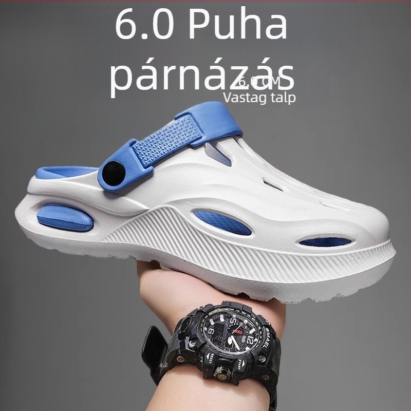 Határokon átnyúló, magasságnövelő klumpa férfiaknak, nyári divat, vastag talpú sport felsőruházat, lábujj-lábujj papucsok, dropshipping