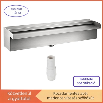 Gyári közvetlen beszállítású úszómedence szökőkút rozsdamentes acélból készült úszómedence-vízesés túlfolyó csőcsatlakozóval téglalap alakú kerti kültéri
