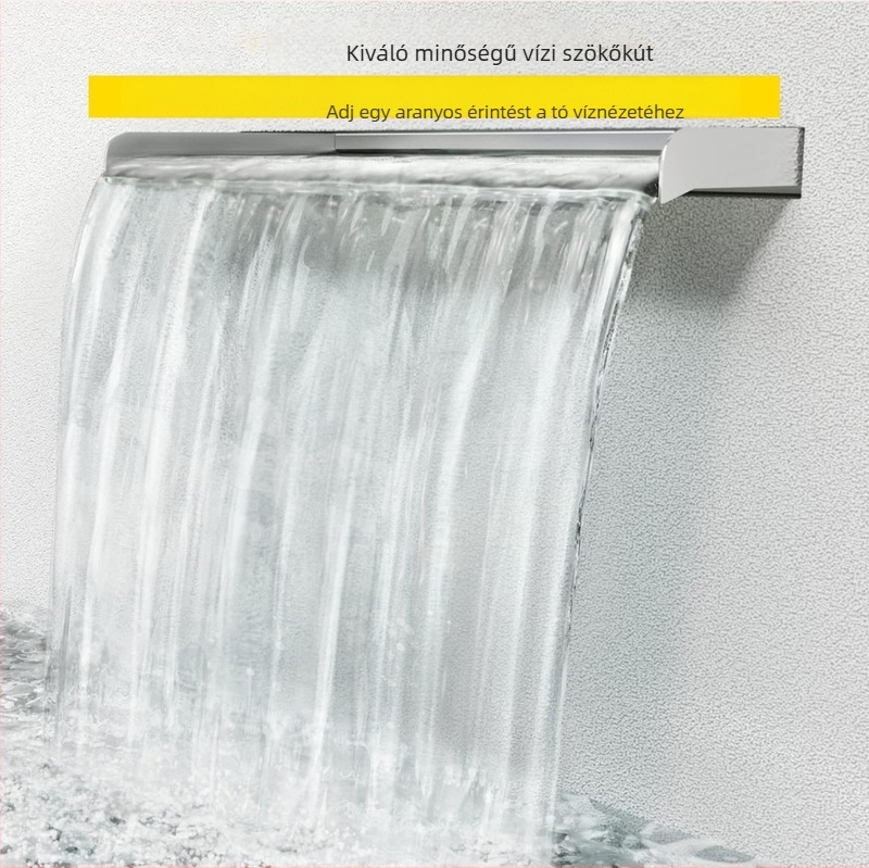 Gyári közvetlen beszállítású úszómedence szökőkút rozsdamentes acélból készült úszómedence-vízesés túlfolyó csőcsatlakozóval téglalap alakú kerti kültéri