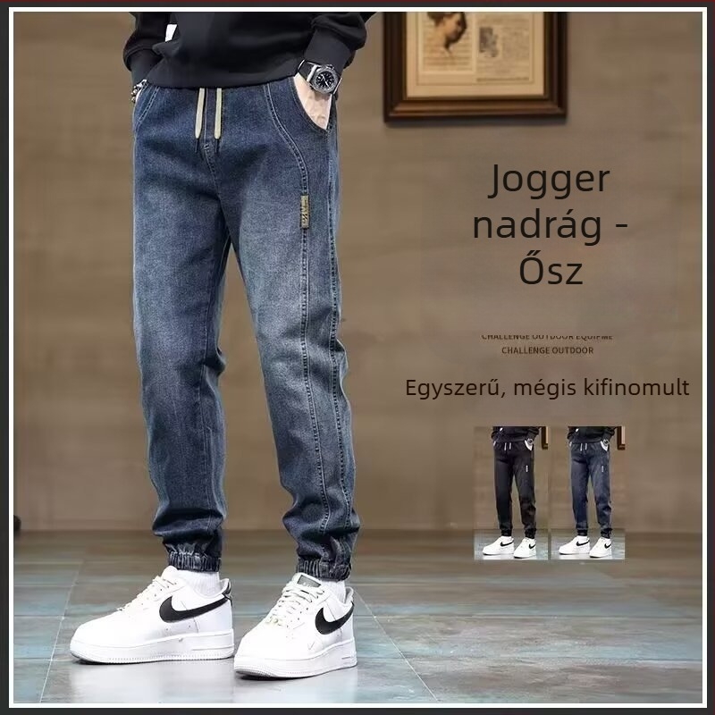 Férfi laza farmernadrág, munkaruha, 2025 tavasz, új, Harlan divatos, hosszú nadrág, csomagban, lábszárvédővel