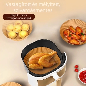 Speciális papír háztartási sütőhöz, grillhez, szilikonolajpapír konyhai sütéshez, eldobható, sűrített papír légkeveréses sütőhöz