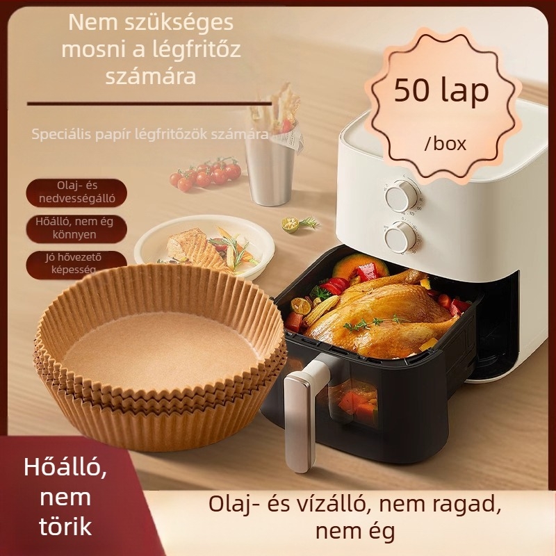 Speciális papír háztartási sütőhöz, grillhez, szilikonolajpapír konyhai sütéshez, eldobható, sűrített papír légkeveréses sütőhöz
