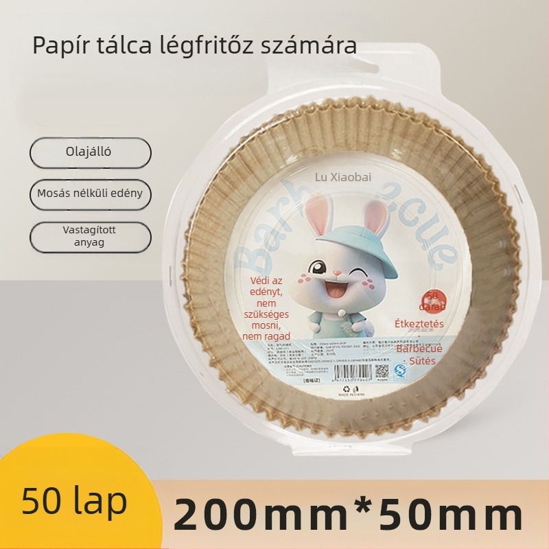 Speciális papír háztartási sütőhöz, grillhez, szilikonolajpapír konyhai sütéshez, eldobható, sűrített papír légkeveréses sütőhöz