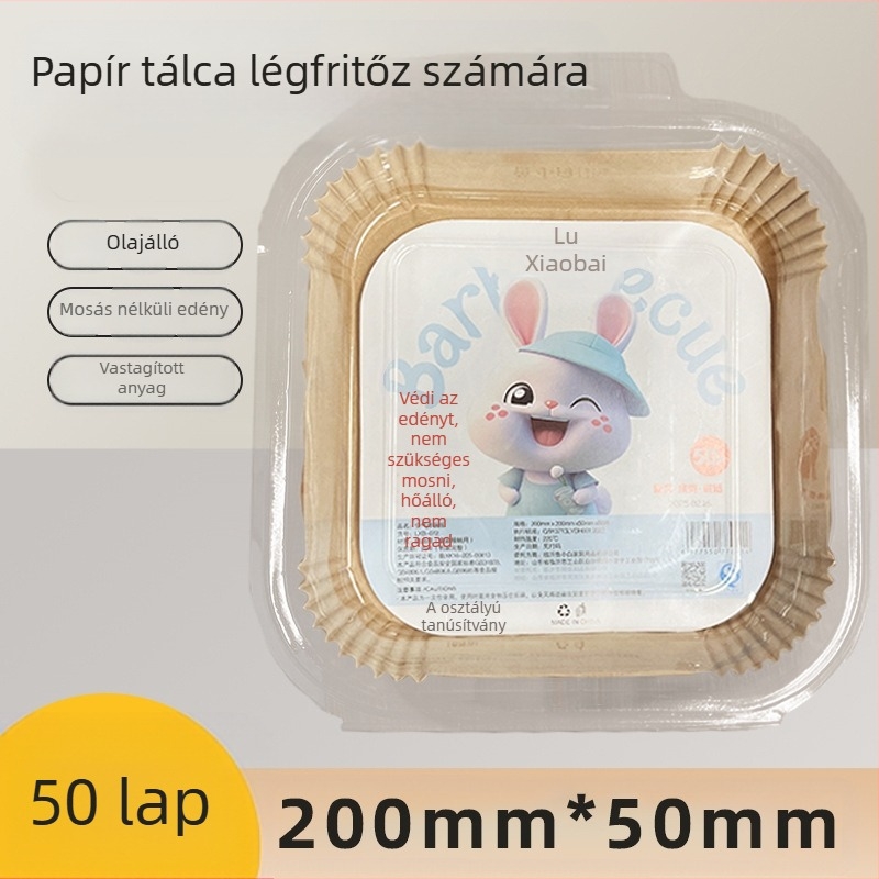 Speciális papír háztartási sütőhöz, grillhez, szilikonolajpapír konyhai sütéshez, eldobható, sűrített papír légkeveréses sütőhöz