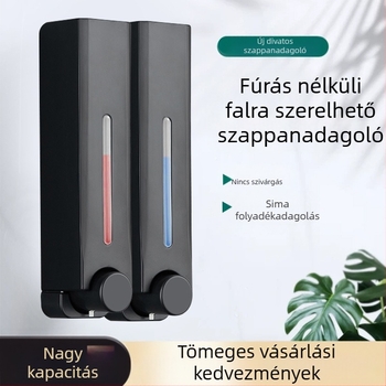 Szögmentes, falra szerelhető, szállodai fürdőszobai konyhai szappanadagoló, falra szerelhető kézmosószappan, tusfürdő, samponprés, szappanadagoló