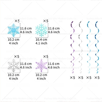 Karácsonyi hópehely spirál függődísz téli témájú hópehely függő pezsgőfürdő függődísz karácsonyi partidekoráció