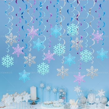 Karácsonyi hópehely spirál függődísz téli témájú hópehely függő pezsgőfürdő függődísz karácsonyi partidekoráció