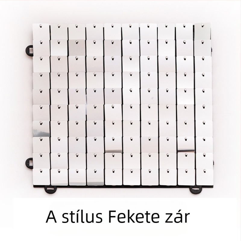 Szélhajtású csatos lemez, önzáró típusú, szélhajtású lemez, fényes, szélhajtású lemez, szélhajtású flitterrel díszített háttér fali dekoráció