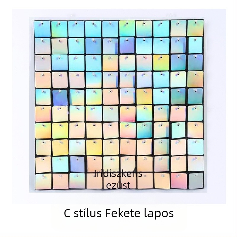 Szélhajtású csatos lemez, önzáró típusú, szélhajtású lemez, fényes, szélhajtású lemez, szélhajtású flitterrel díszített háttér fali dekoráció