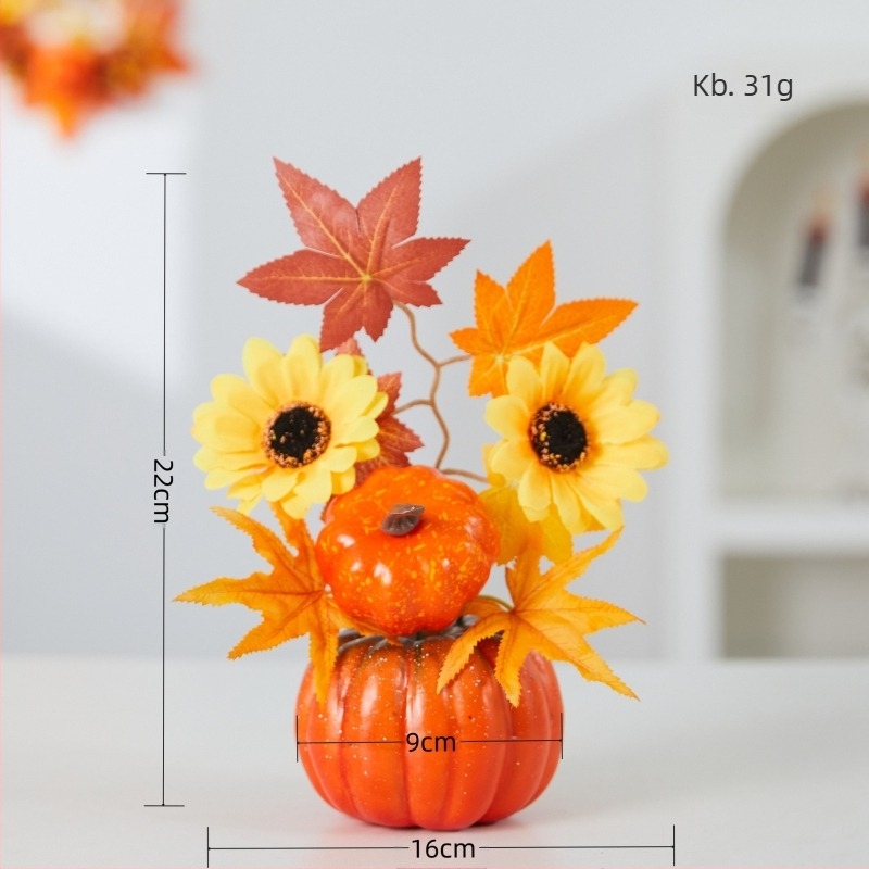 Határokon átnyúló új termék Halloween dekoráció juharlevél szimuláció tök őszi betakarítási fesztivál szellemfesztivál jelenet dekorációs díszek
