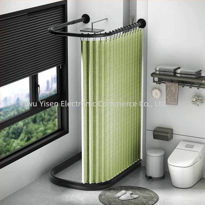U alakú összecsukható zuhanyfüggöny öltöny Zuhanyfüggöny Fürdőszobai száraz és nedves elválasztás Fürdőszobai takaró függöny Lyukasztásmentes U alakú zuhanyfüggöny rúd