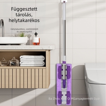 Szorítókendős lapos felmosórongy, öntapadós, kényelmes csatos felmosórongy, háztartási, lusta, vastagított felmosórongy, fa padlófelmosó