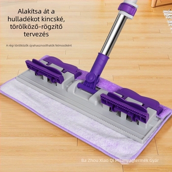 Szorítókendős lapos felmosórongy, öntapadós, kényelmes csatos felmosórongy, háztartási, lusta, vastagított felmosórongy, fa padlófelmosó