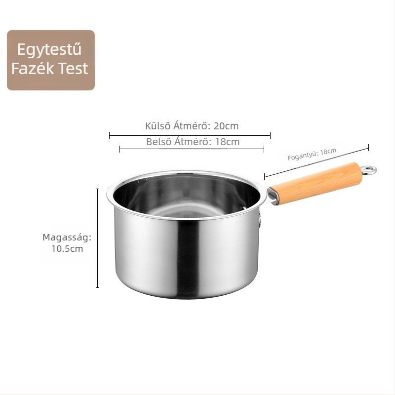 Rozsdamentes acél serpenyő, háztartási kis serpenyő szűrővel, gázsütő, mélyítő, üzemanyag-takarékos, 304 rozsdamentes acél serpenyő