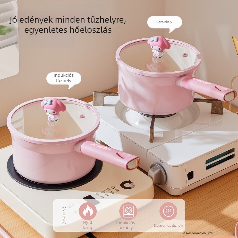 Sanrio multifunkciós tejeskanna, tapadásmentes edény, speciális étrend-kiegészítő edény csecsemők és kisgyermekek számára, leveseskanna, gőzölő és főző többfunkciós instant tésztafőző