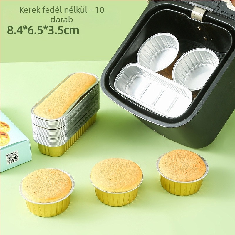 Air Fryer ónfólia tál alumínium fólia ismételhető háztartási sütő sütemény puding sütőforma kis ónfólia doboz pohár tálca
