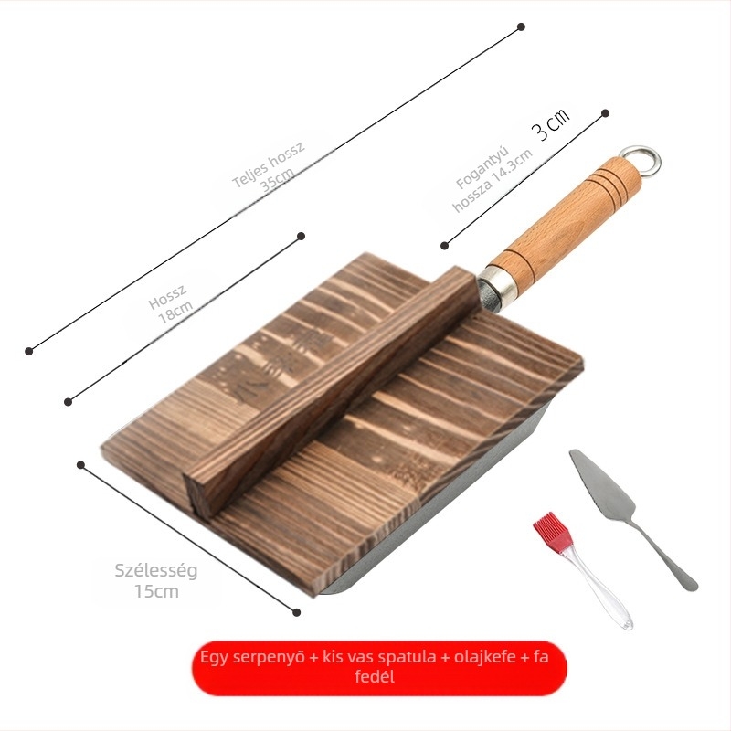 Japán Tamagoyaki fazék Vastag tojás Sült tojástekercs Serpenyő Négyzet alakú omlett Serpenyő Bevonat nélküli tapadásmentes serpenyő Öntöttvas serpenyő