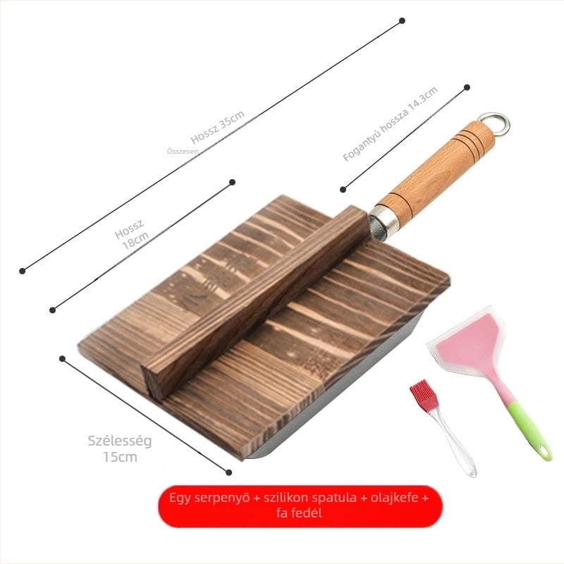 Japán Tamagoyaki fazék Vastag tojás Sült tojástekercs Serpenyő Négyzet alakú omlett Serpenyő Bevonat nélküli tapadásmentes serpenyő Öntöttvas serpenyő