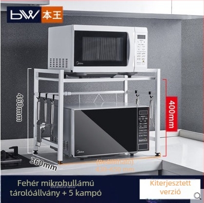 Konyhai mikrohullámú sütő állvány, háztartási tároló, többcélú, többrétegű edénytartó, sütő többrétegű állvány, pulti tárolóállvány