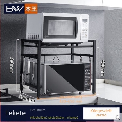 Konyhai mikrohullámú sütő állvány, háztartási tároló, többcélú, többrétegű edénytartó, sütő többrétegű állvány, pulti tárolóállvány
