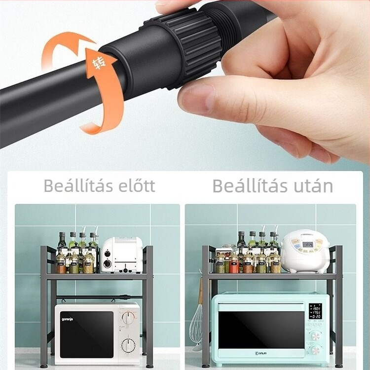 Konyhai mikrohullámú sütő állvány, háztartási tároló, többcélú, többrétegű edénytartó, sütő többrétegű állvány, pulti tárolóállvány