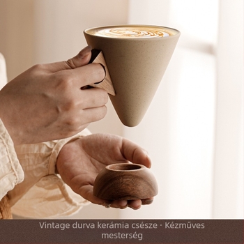 Középkori stílusú kreatív kőagyag kávéscsésze bögre, csúcskategóriás, niche stílusú, kiváló amerikai latte kávé, kerámia különleges csésze