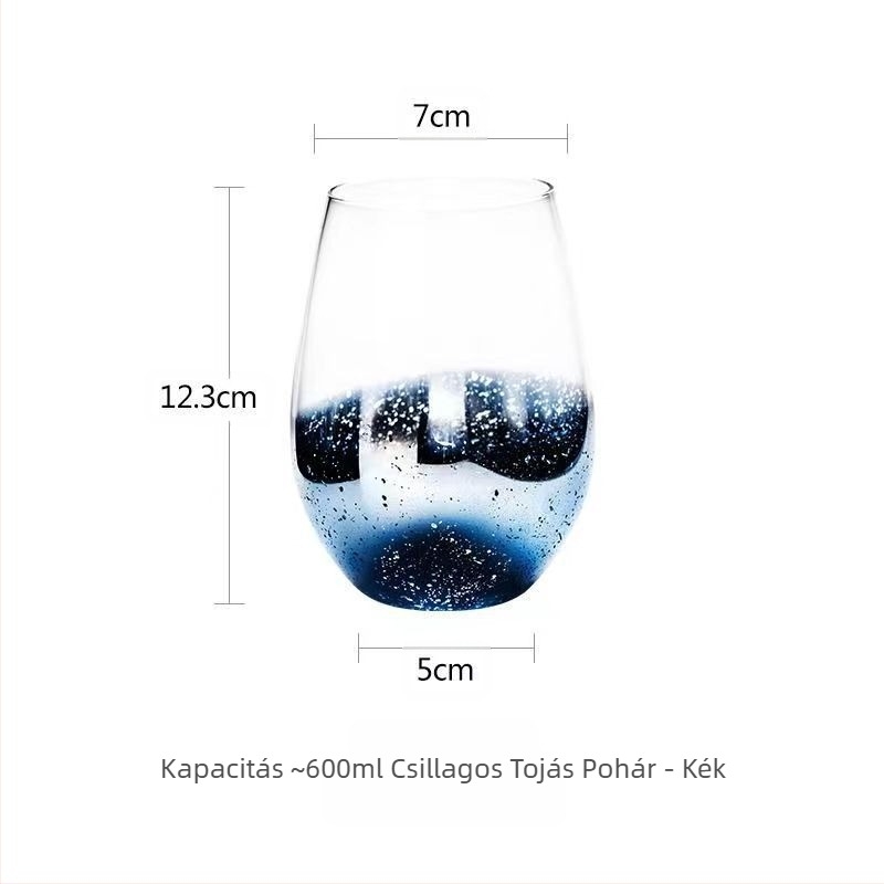 Csillagos égbolt színátmenetes üveg Ins Népszerű kreatív tojás alakú galvanizált vízpohár Borospohár Juice Tejpohár Nagy Haspohár