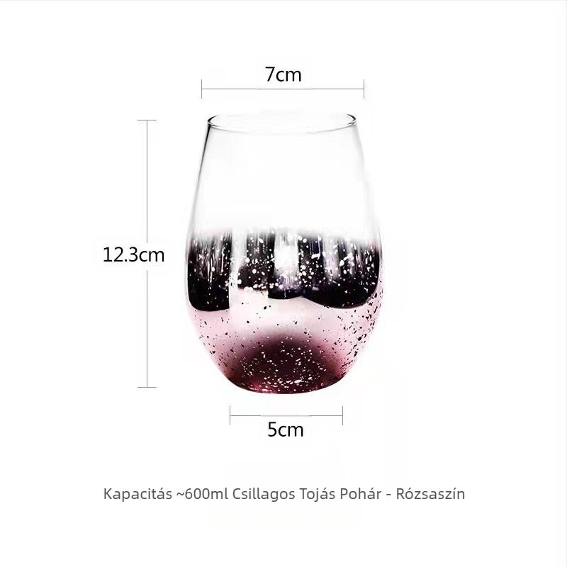 Csillagos égbolt színátmenetes üveg Ins Népszerű kreatív tojás alakú galvanizált vízpohár Borospohár Juice Tejpohár Nagy Haspohár