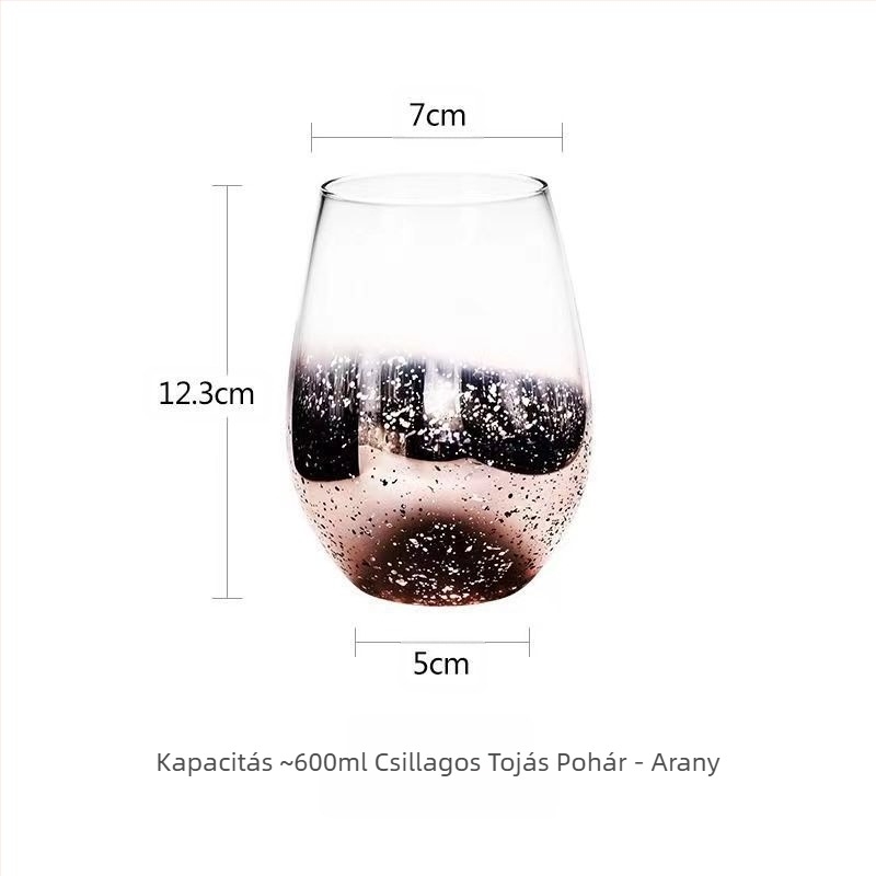 Csillagos égbolt színátmenetes üveg Ins Népszerű kreatív tojás alakú galvanizált vízpohár Borospohár Juice Tejpohár Nagy Haspohár