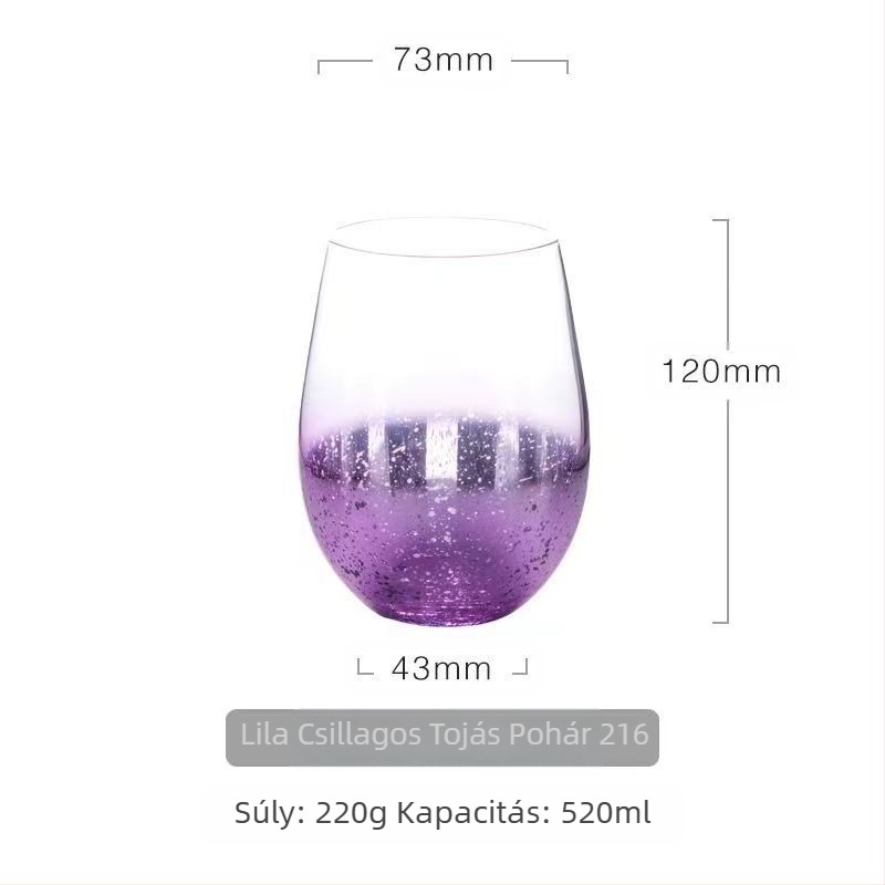 Csillagos égbolt színátmenetes üveg Ins Népszerű kreatív tojás alakú galvanizált vízpohár Borospohár Juice Tejpohár Nagy Haspohár