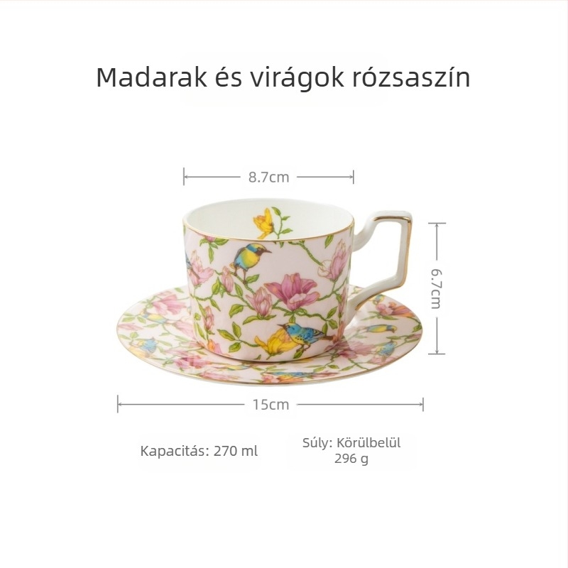 Nagykereskedelmi aranyozott peremes kerámia kávéscsésze és csészealj készlet, csont porcelánból, egyszerű, kreatív otthoni délutáni teáscsésze, őszi fesztivál emléktárgy
