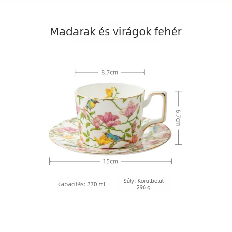 Nagykereskedelmi aranyozott peremes kerámia kávéscsésze és csészealj készlet, csont porcelánból, egyszerű, kreatív otthoni délutáni teáscsésze, őszi fesztivál emléktárgy