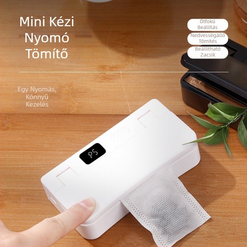 Vákuumtartósító gép USB hordozható háztartási vákuumgép élelmiszer-zacskó zárógép konyhai csomagológép mini zárógép