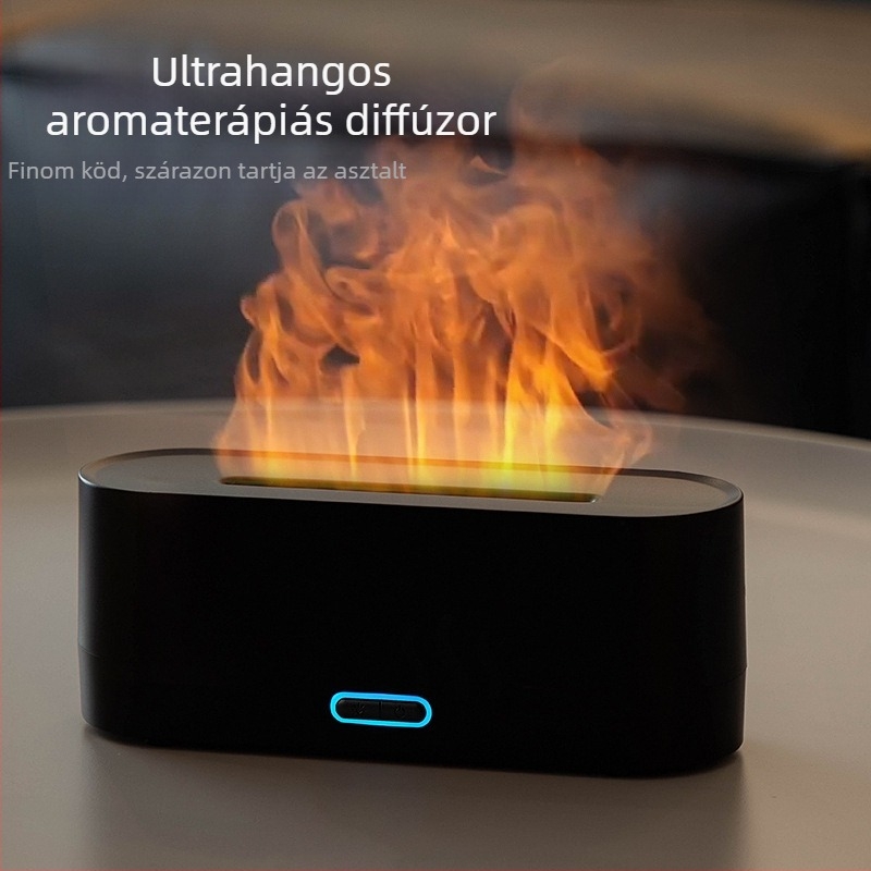 Új, határokon átnyúló szimulációs láng aroma diffúzor színes párásító usb asztali irodai otthoni levegő aroma párásítás