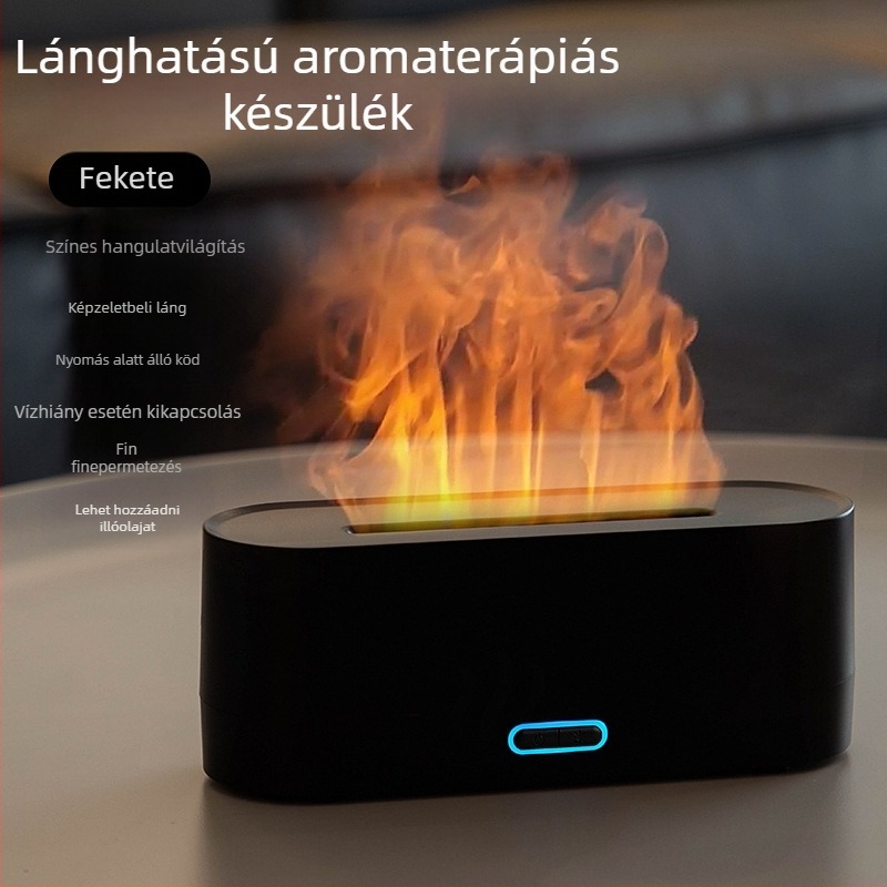 Új, határokon átnyúló szimulációs láng aroma diffúzor színes párásító usb asztali irodai otthoni levegő aroma párásítás