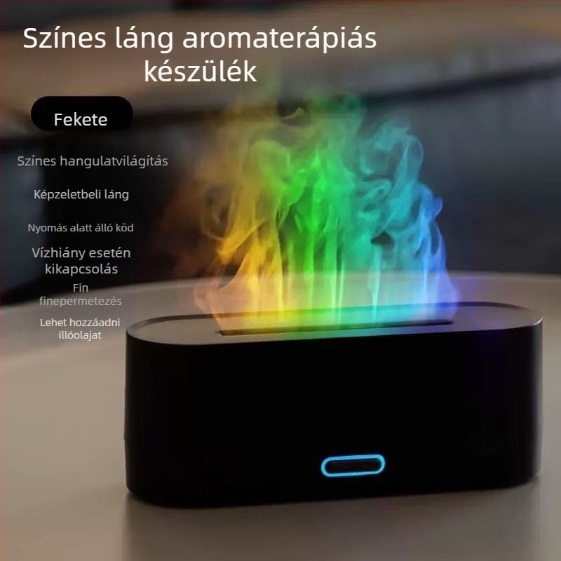Új, határokon átnyúló szimulációs láng aroma diffúzor színes párásító usb asztali irodai otthoni levegő aroma párásítás