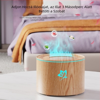 2025 Új Szimulációs Láng Aromaterápiás Gép Otthoni Asztali Rózsa Aromaterápiás Gép Hálószoba Iroda Nagy Körkörös Párásító