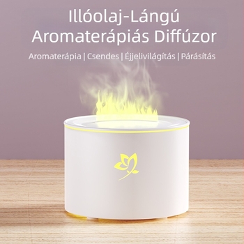 2025 Új Szimulációs Láng Aromaterápiás Gép Otthoni Asztali Rózsa Aromaterápiás Gép Hálószoba Iroda Nagy Körkörös Párásító