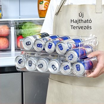 Nyári hűtőszekrény ital kétrétegű tárolódoboz műanyag átlátszó összecsukható sörös kólásdoboz fiókos típusú tároló