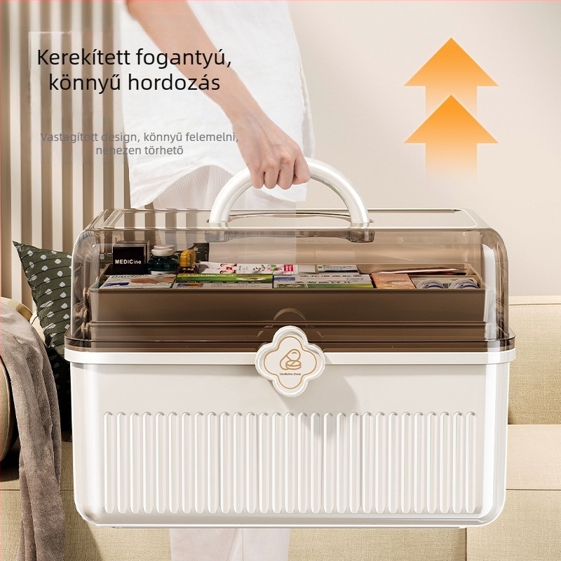Gyógyszeres doboz otthoni tárolódoboz háztartási gyógyszerek kis gyógyszeres doboz tárolódoboz nagy nagy kapacitású gyógyszeres doboz
