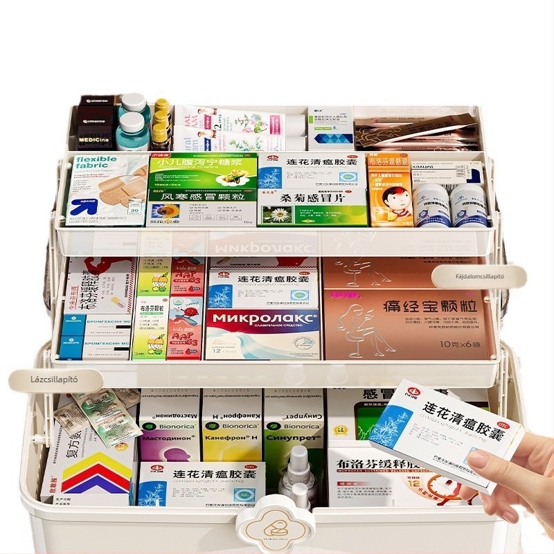 Gyógyszeres doboz otthoni tárolódoboz háztartási gyógyszerek kis gyógyszeres doboz tárolódoboz nagy nagy kapacitású gyógyszeres doboz