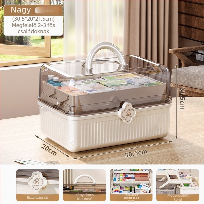 Gyógyszeres doboz otthoni tárolódoboz háztartási gyógyszerek kis gyógyszeres doboz tárolódoboz nagy nagy kapacitású gyógyszeres doboz