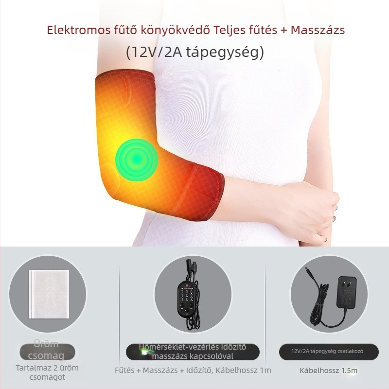 Elektromos moxibustion meleg masszázs fűtött könyökvédők férfiaknak és nőknek fűtött nyakvédő karvédők tenisz sport fizioterápia töltés