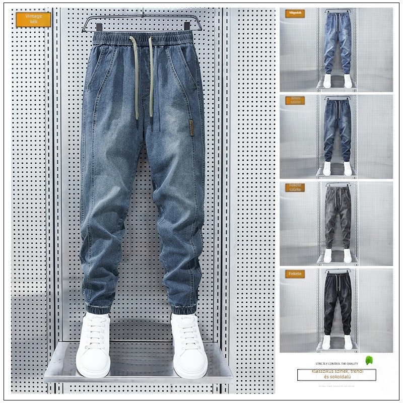 Harlan laza farmernadrág, férfi Joker lélegző nadrág, trendi, remegő, élő robbanások, egy generációnyi haj