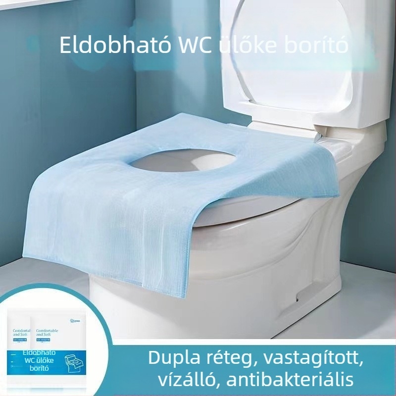 Eldobható WC-párna Utazóeszköz Kétrétegű, Vastagított Vízálló WC-huzat Terhes Nőknek Való Piszkosodás Elleni WC-papír Párna WC-huzat