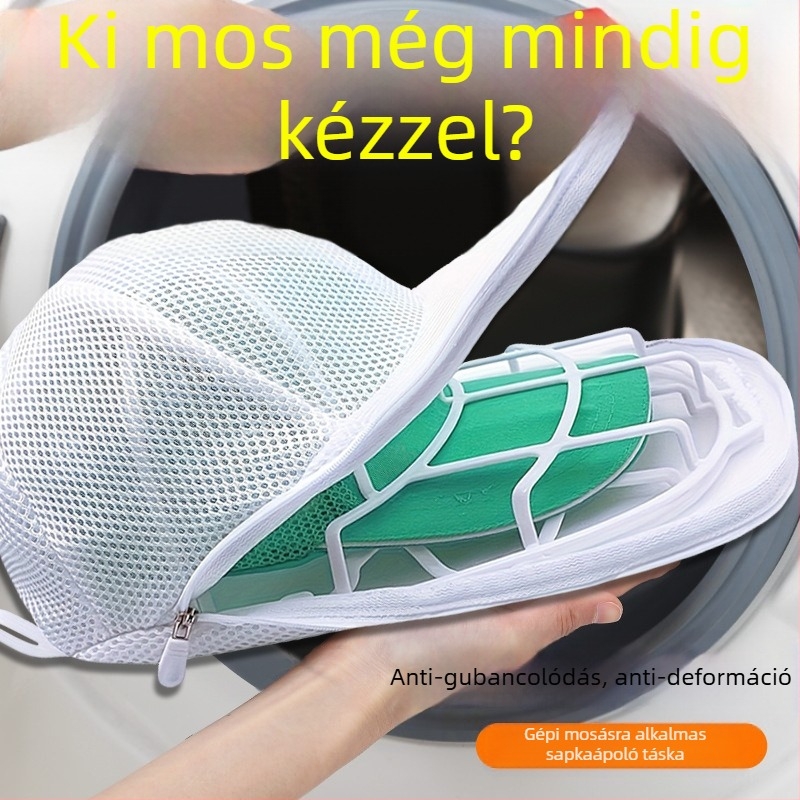 Baseball sapka mosó- és védőzsák, mosógép speciális deformációgátló tisztítózsák, háztartási sapka mosóállvány, sapka mosó- és védő szennyeszsák