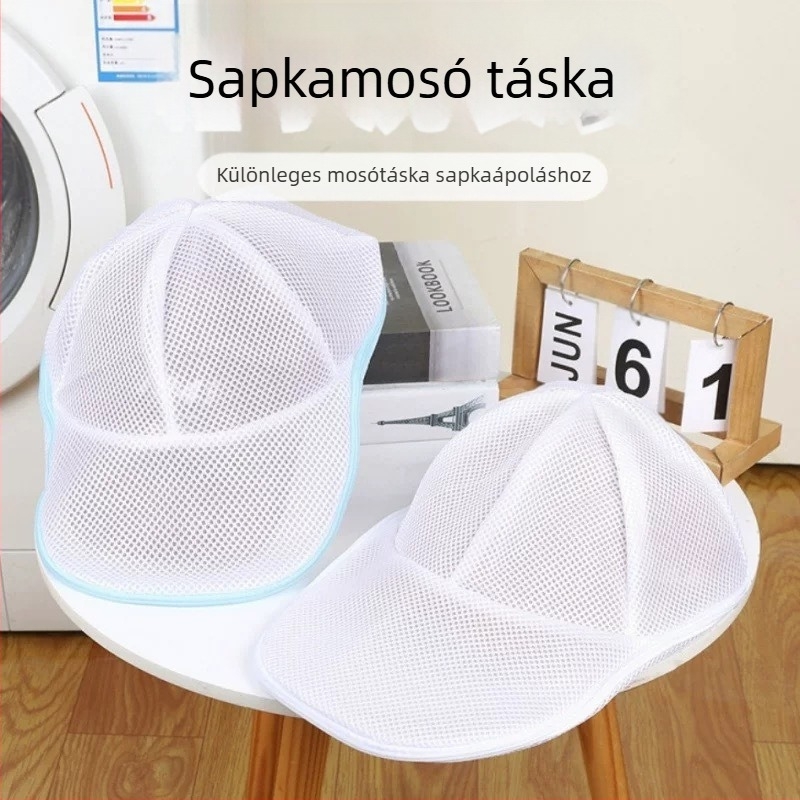 Baseball sapka mosó- és védőzsák, mosógép speciális deformációgátló tisztítózsák, háztartási sapka mosóállvány, sapka mosó- és védő szennyeszsák