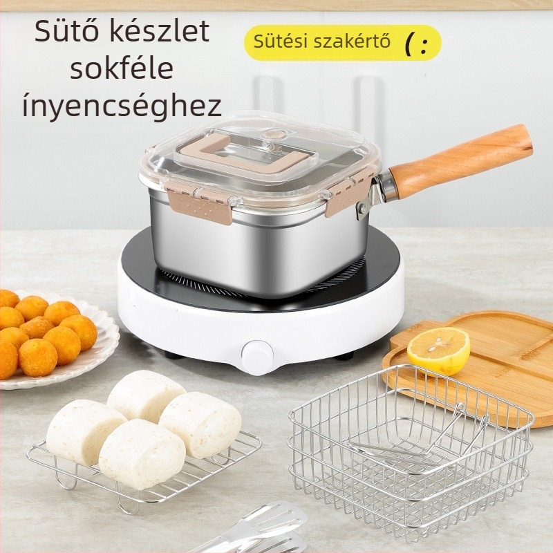 - Határokon átnyúló japán rozsdamentes acél négyzet alakú fritőz, háztartási tejeskanna, tésztafőző, kültéri hordozható tempura fritőz